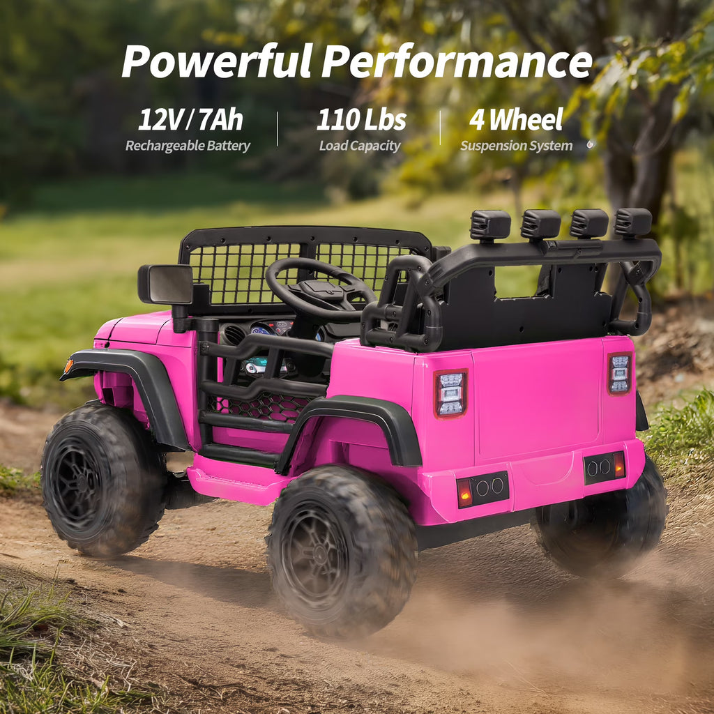 12V 7Ah Kids Ride on Truck, 2 Seater Electric Ride on Toys Car for Big Kids w/ Remote, Bluetooth