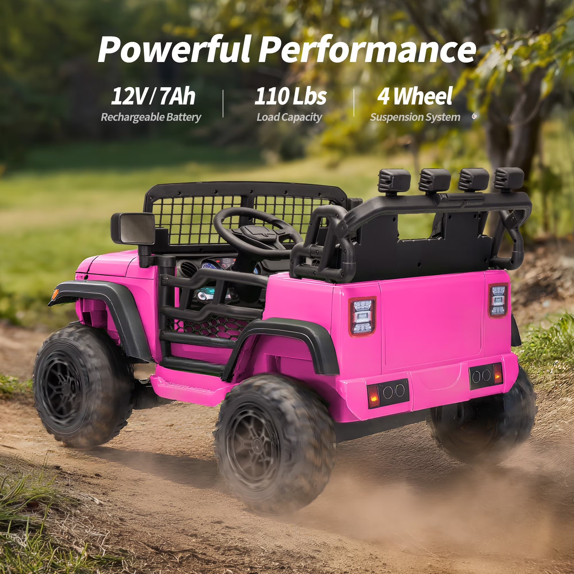 12V 7Ah Kids Ride on Truck, 2 Seater Electric Ride on Toys Car for Big Kids w/ Remote, Bluetooth