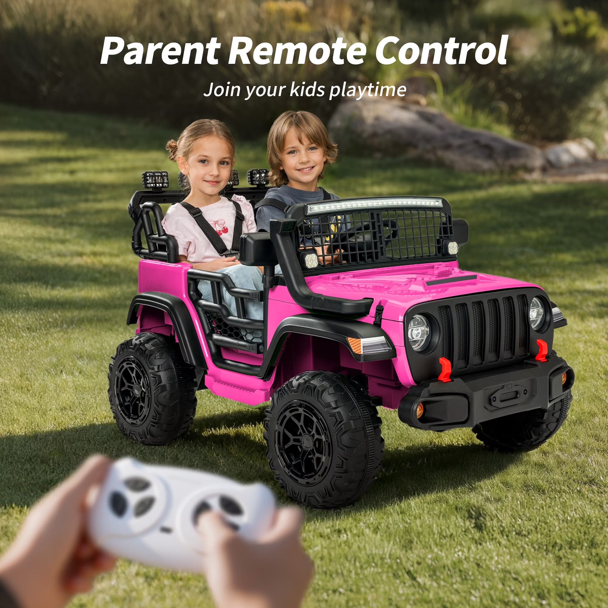 12V 7Ah Kids Ride on Truck, 2 Seater Electric Ride on Toys Car for Big Kids w/ Remote, Bluetooth