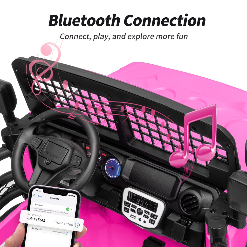 12V 7Ah Kids Ride on Truck, 2 Seater Electric Ride on Toys Car for Big Kids w/ Remote, Bluetooth