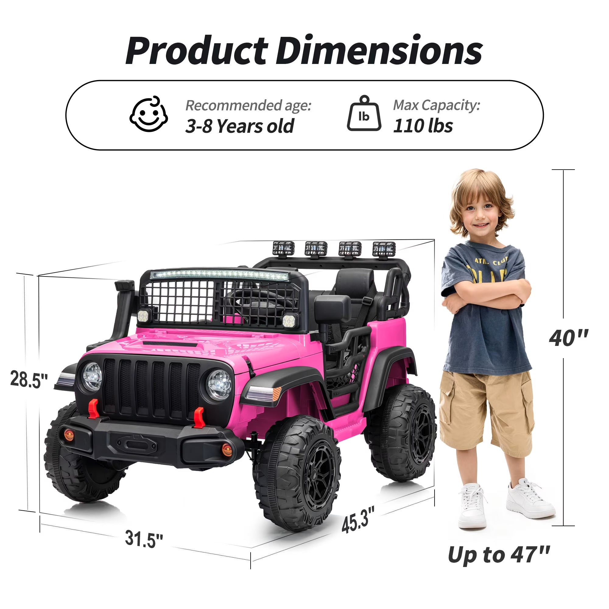12V 7Ah Kids Ride on Truck, 2 Seater Electric Ride on Toys Car for Big Kids w/ Remote, Bluetooth
