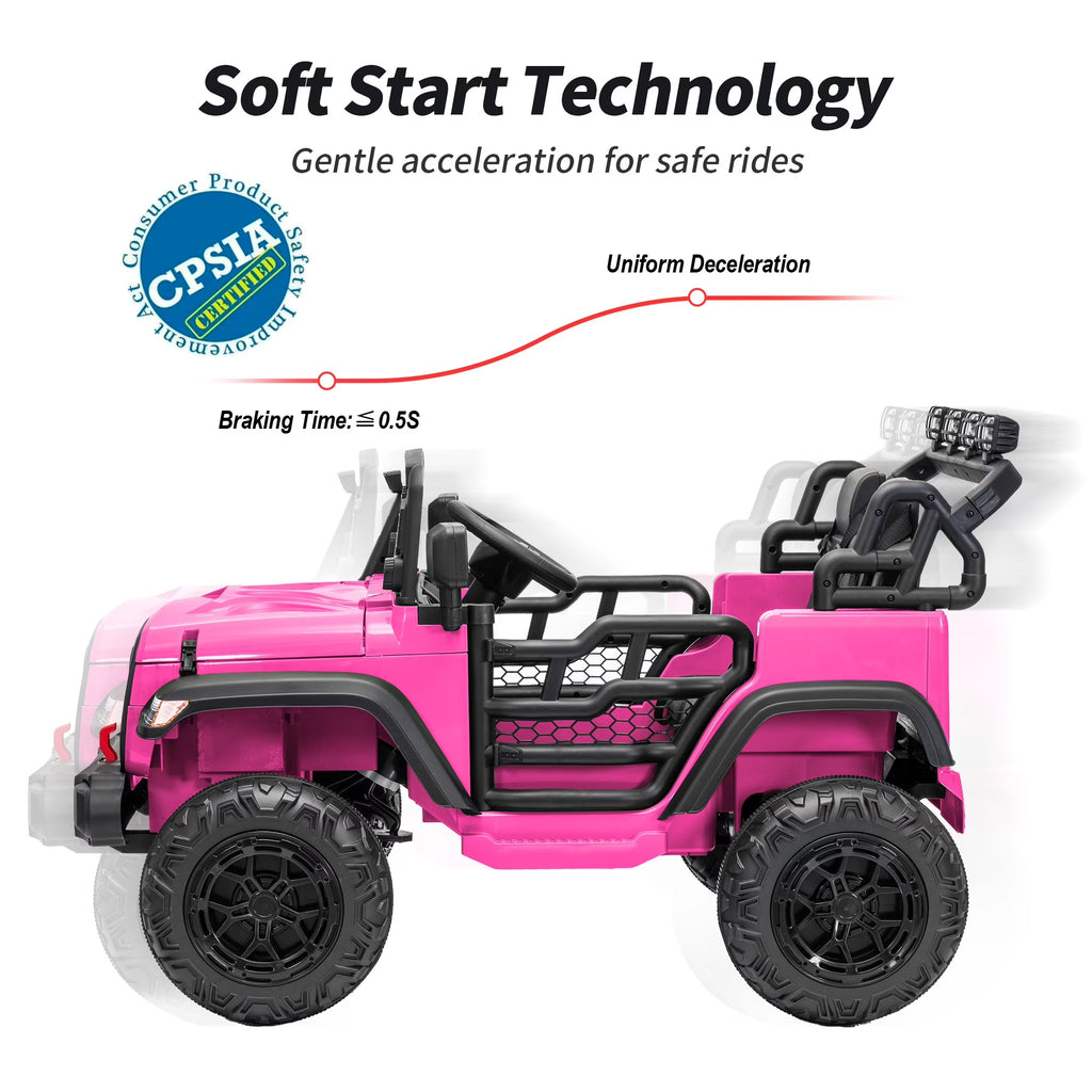 12V 7Ah Kids Ride on Truck, 2 Seater Electric Ride on Toys Car for Big Kids w/ Remote, Bluetooth