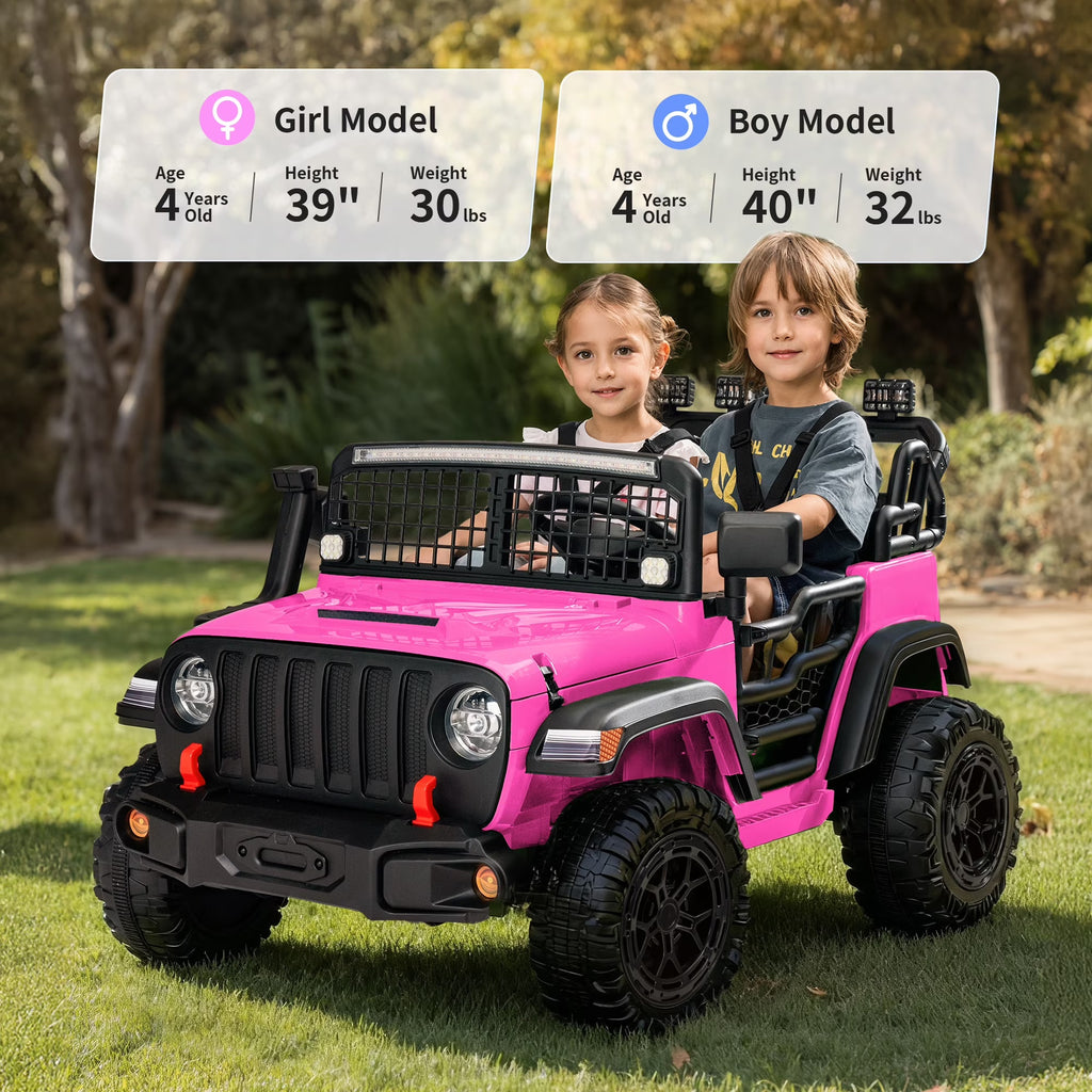 12V 7Ah Kids Ride on Truck, 2 Seater Electric Ride on Toys Car for Big Kids w/ Remote, Bluetooth